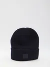 Fendi Men Midnight Blue Wool Blend Beanie Hat In Black
