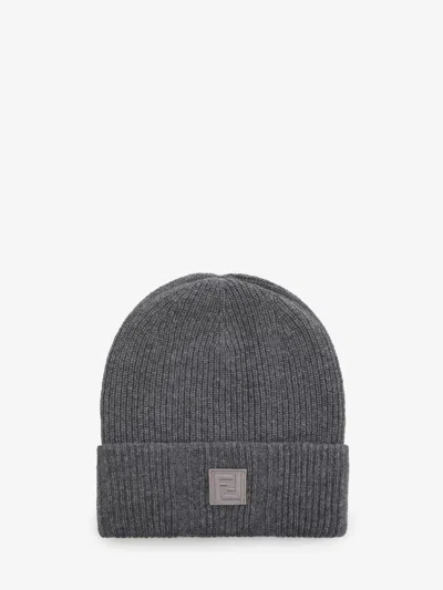 Fendi Beanie In Wool And Cashmere In Grey