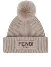 Fendi Beanie Pon Pon Accessories In Brown