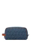 Fendi Medium Toiletry Case In Denim-effect Ff Jacquard In Blue