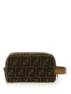 Fendi Beauty Case Small Ff Jacquard Beauty Case In Jacquard Ff Brown In Multi