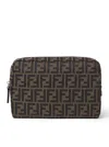 Fendi Medium Vanity Case With Central Zippered Compartment In Brown