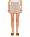 Fendi Beige 5-pocket Shorts With Embossed Logo Detail In Gray