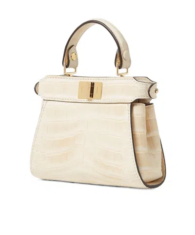 Fendi Beige Alligator Miniature Bag