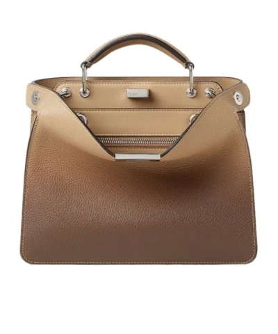 Fendi Peekaboo Top Handle Bag In Brown