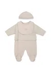Fendi Beige Babygrow Set For Babykids With Ff In Beige
