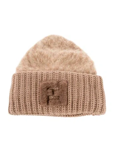 Pre-owned Fendi Beige Beanie  W/tags In Brown