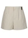 Fendi Virgin Wool Jojoba Shorts With 4 Pockets In Neutral