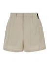 Fendi Virgin Wool Jojoba Shorts With 4 Pockets In Neutral