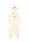 Fendi Beige Birth Set For Babykids With Teddy Bear In Neutral