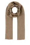 Fendi Geometric Fringed Rectangular Scarf In Beige