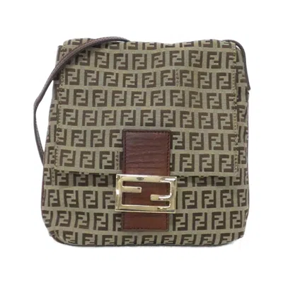 Pre-owned Fendi Beige Brown Canvas Shoulder Bag () In Multi