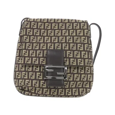 Pre-owned Fendi Beige Brown Canvas Shoulder Bag () In Multi