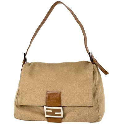 Pre-owned Fendi Beige Brown Fabric Shoulder Bag ()