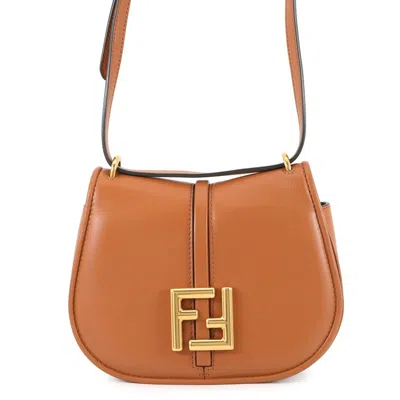Pre-owned Fendi Beige Brown Leather Shoulder Bag () In Multi