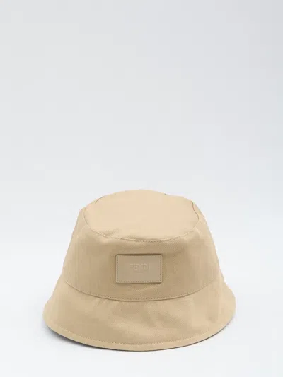Fendi Beige Bucket Hat In Neutral