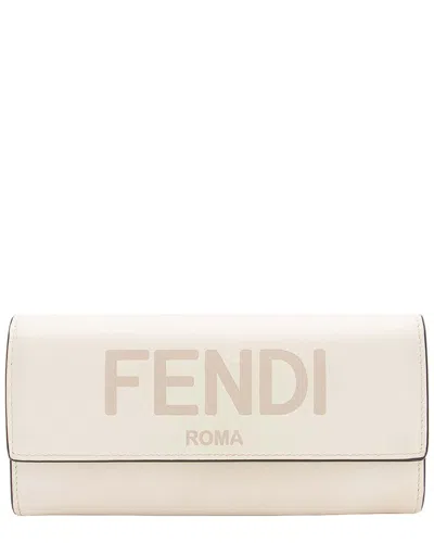 Fendi Beige Calfskin Roma Continental Wallet (authentic Pre-loved) In Neutral