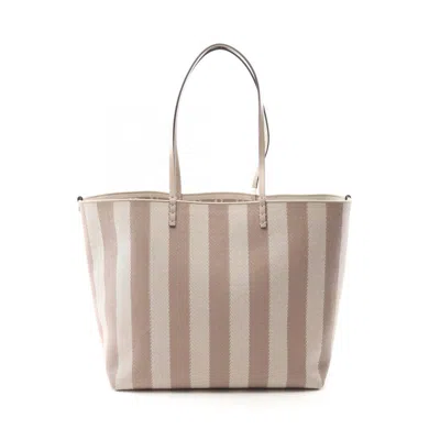 Pre-owned Fendi Beige Canvas Leather Handbag Tote Bag ()