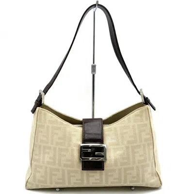Pre-owned Fendi Beige Canvas Shoulder Bag ()