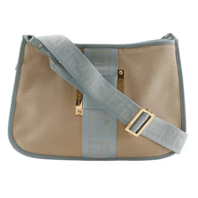 Pre-owned Fendi Beige Canvas Shoulder Bag () In Sand