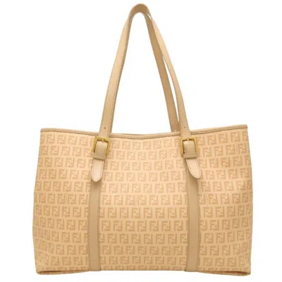 Pre-owned Fendi Beige Coated Canvas Leather Tote Bag ()