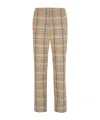 Fendi Beige Cotton Check Pants In Nude