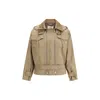 Fendi Beige Cotton Full-length Jacket In Brown