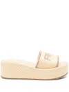 Fendi Slippers Sunshine In Rafia Donna In Neutral