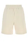 Fendi Cotton Bermuda Shorts With Back Pocket In Neutral