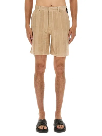 Fendi Beige Cotton Shorts In Brown