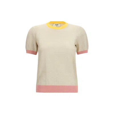 Fendi Beige Cotton Sweatshirt In Neutral