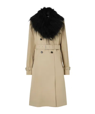 Fendi Beige Cotton Trench Coat In Neutral