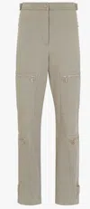 Fendi Straight-leg Pants With Zipped Pockets In Neutral