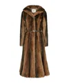 Fendi Single-breasted Shearling Coat In Brown