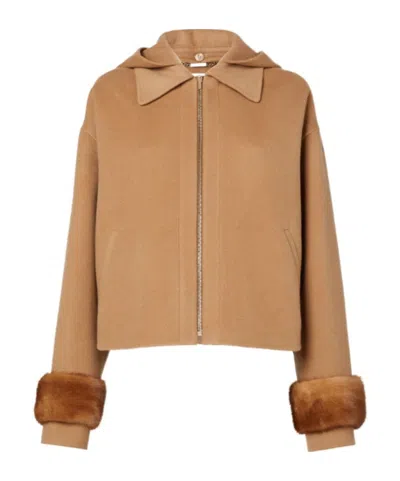 Fendi Beige Double-sided Cashmere Jacket In Brown