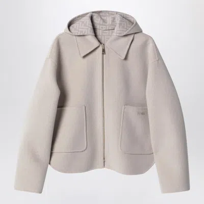 Fendi Beige Double-sided Wool Jacket Women In Neutral