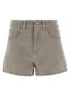 Fendi Grey Denim Shorts In Beige