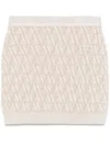 Fendi Beige Ff Cashmere And Wool Mini Skirt