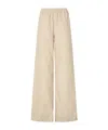 Fendi Women Ff Cotton And Linen Trousers In Neutral