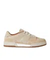 Fendi Ff-monogram Jacquard Suede-panels Sneakers In Sand