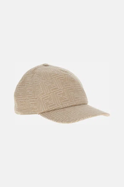 Fendi Beige Ff Logo Baseball Hat In Neutral