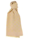 Fendi Patterned Fringed Lightweight Shawl In Beige