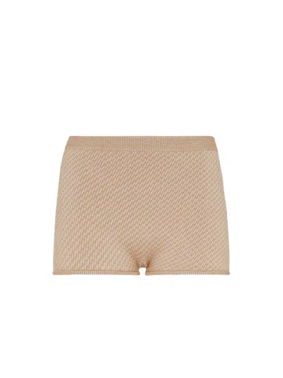 Fendi Beige Ff Wool Shorts