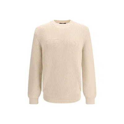 Fendi Beige Fleece Wool Sweatshirt In Neutral