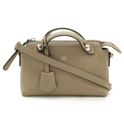 Pre-owned Fendi Beige Grayish Leather Handbag Shoulder Bag ()