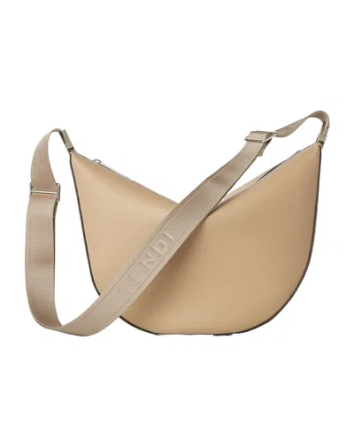 Fendi Beige Leather Bag In Sand