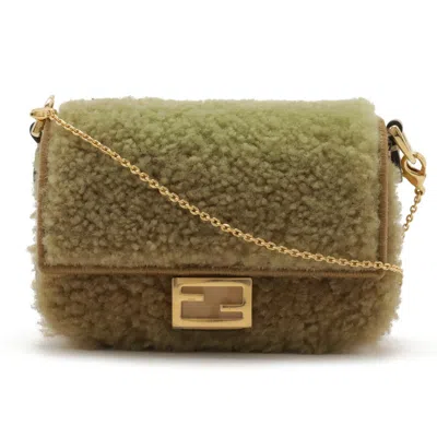 Pre-owned Fendi Beige Leather Baguette Bag Shoulder Bag () In Sand