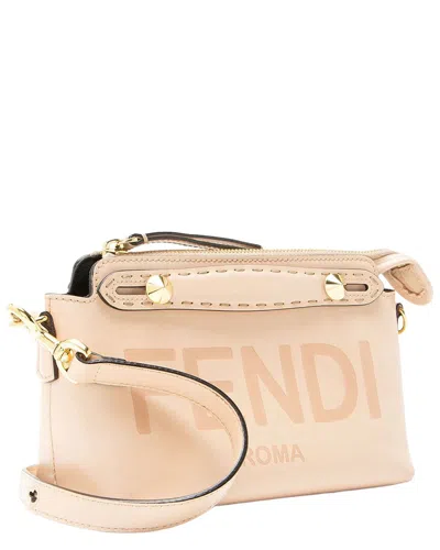 Pre-owned Fendi Beige Leather By The Way Logo Mini Bag (authentic Pre-loved)