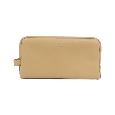Pre-owned Fendi Beige Leather Clutch Bag ()