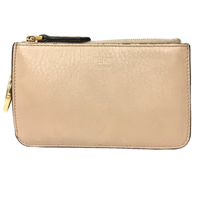 Pre-owned Fendi Beige Leather Coin Purse/coin Case ()